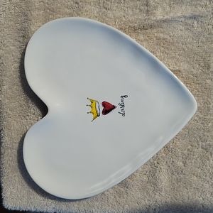 Rae Dunn heart shaped plate dish Darling Crown Heart design gift home love Decor